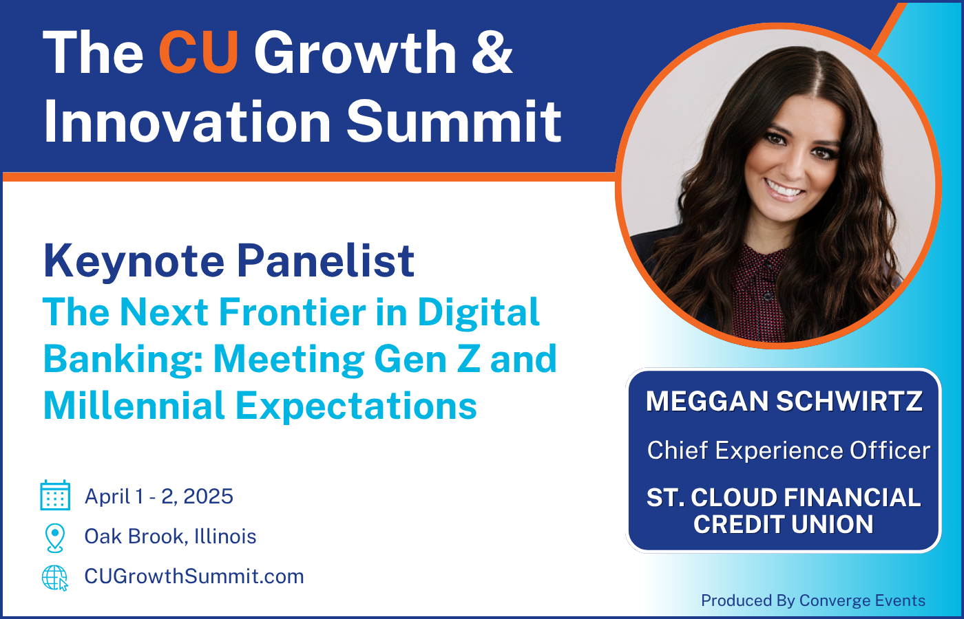 Session announcement for CUGI25 featuring Meggan Schwirtz.