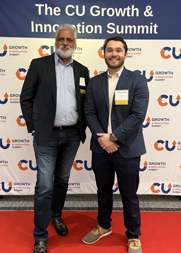 Jack Chawla and Connor Tollus on red carpet at CU Growth Summit
