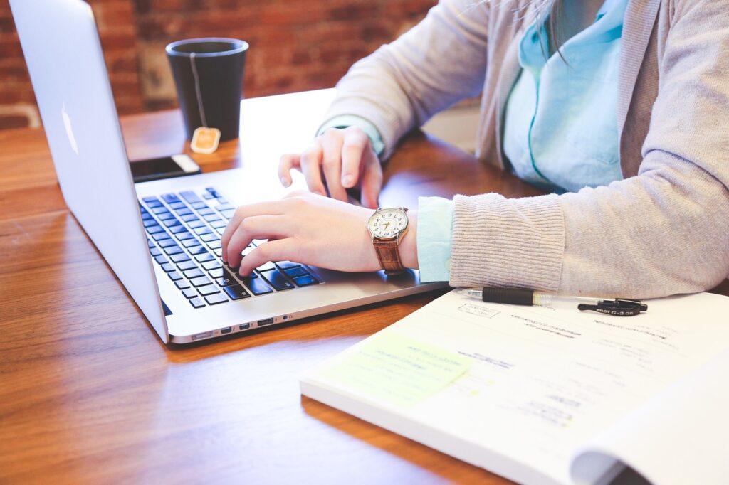 Business professionals attending a Zoom meeting