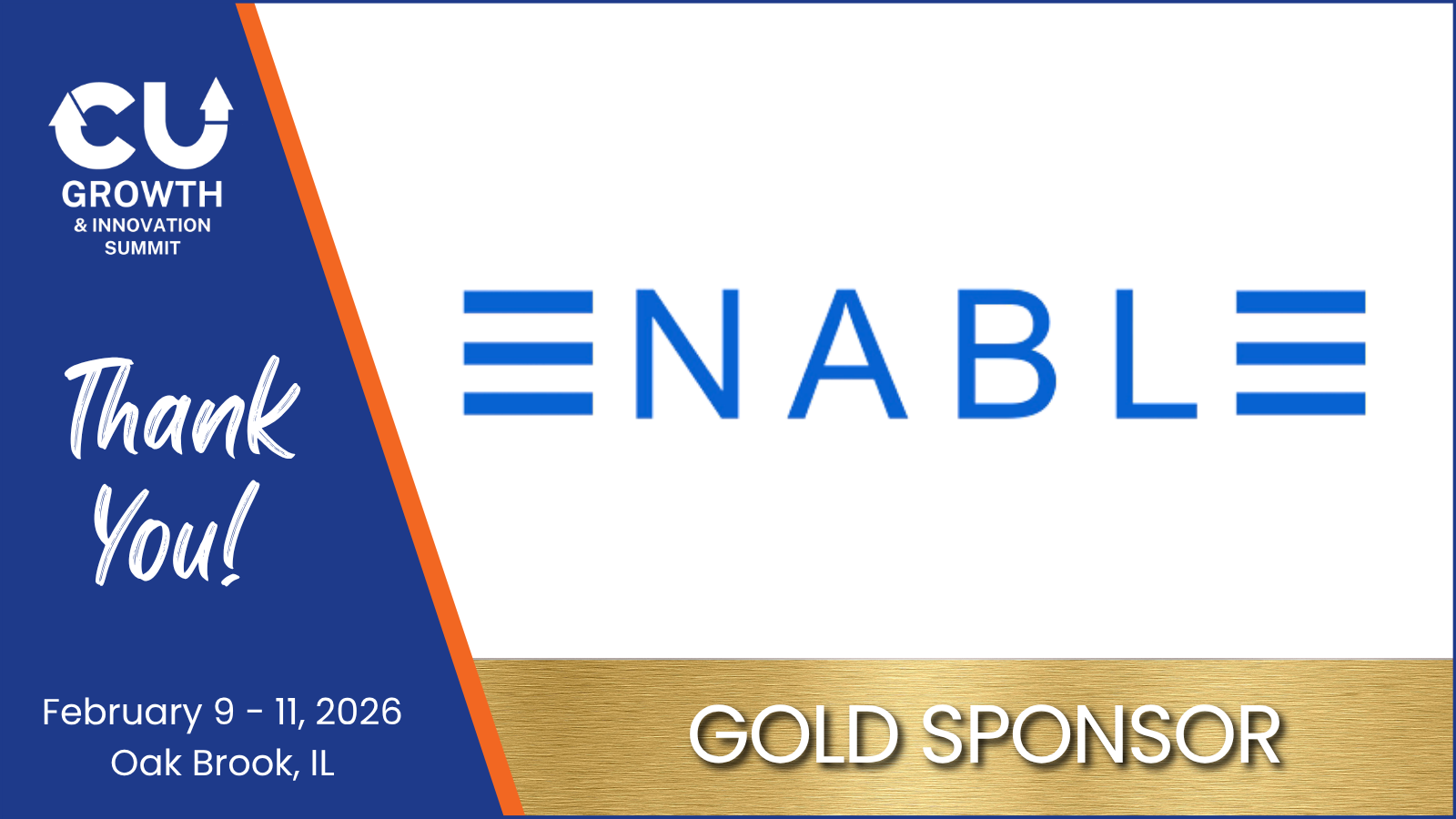 Enable Technologies joins as Gold Sponsor for the 2026 CU Growth & Innovation Summit in Oak Brook, IL