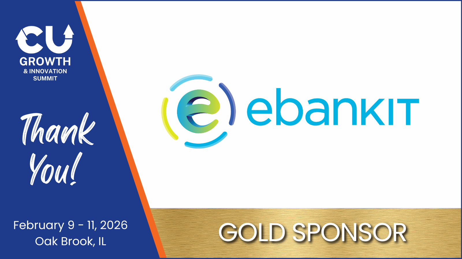 Announcement of ebankIT as Gold Sponsor for the CU Growth & Innovation Summit 2026