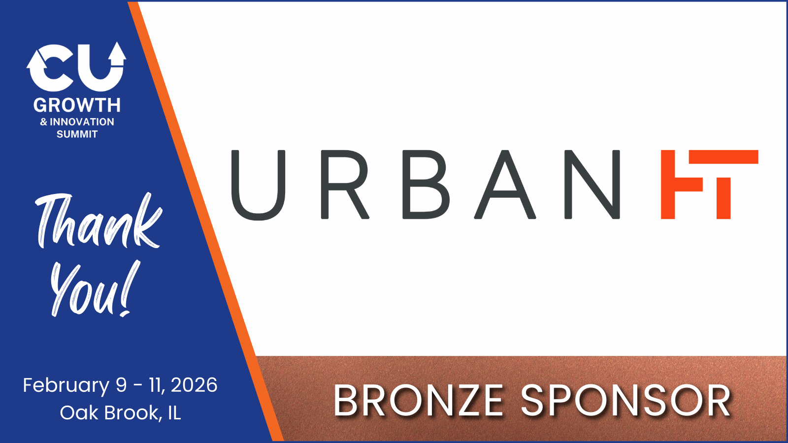 Announcement of Urban FT as a Bronze Sponsor for the 2026 CU Growth & Innovation Summit in Oak Brook, IL