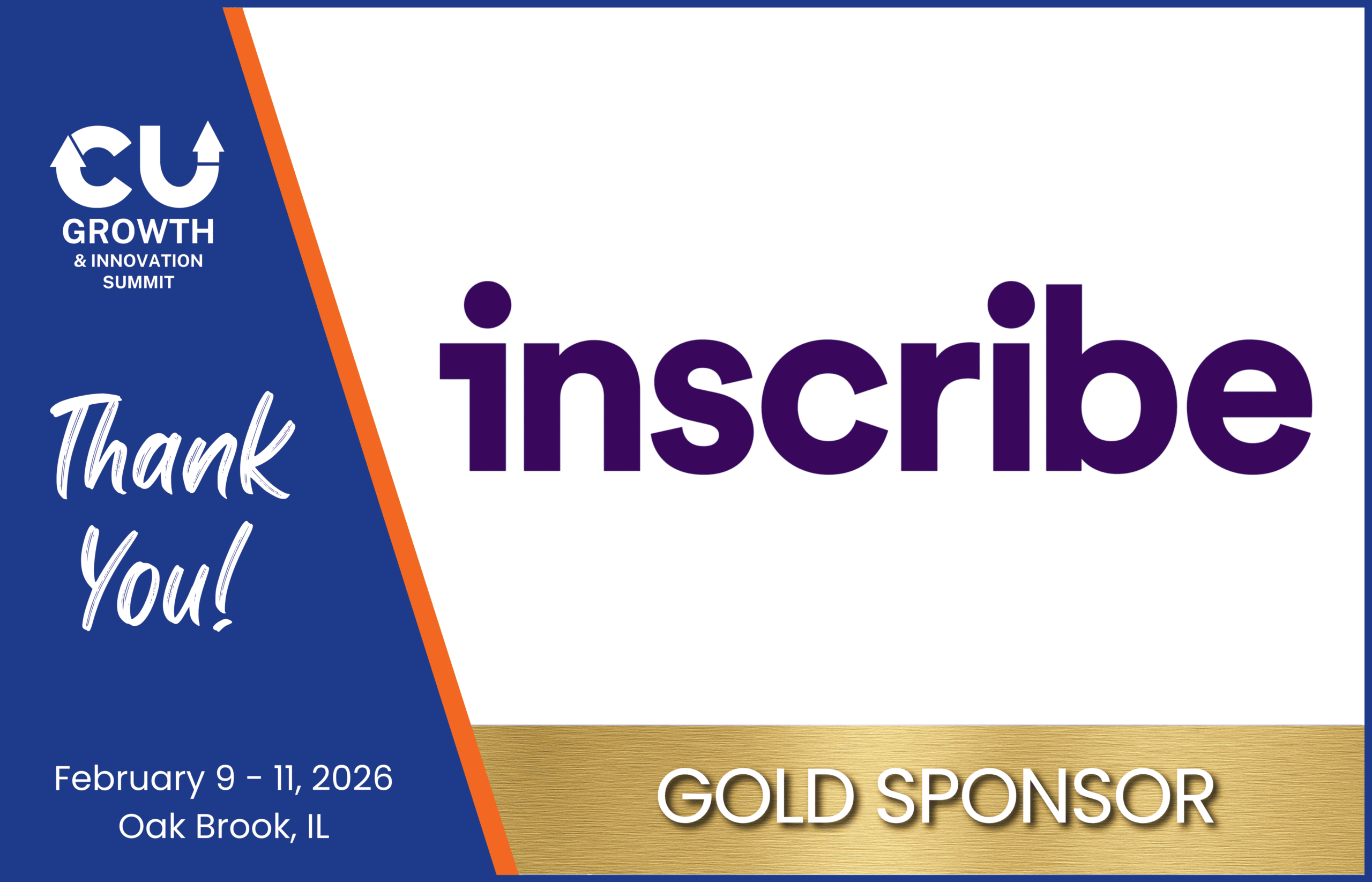 Announcement of Inscribe AI returning as a Gold Sponsor for the 2026 Credit Union Growth and Innovation Summit