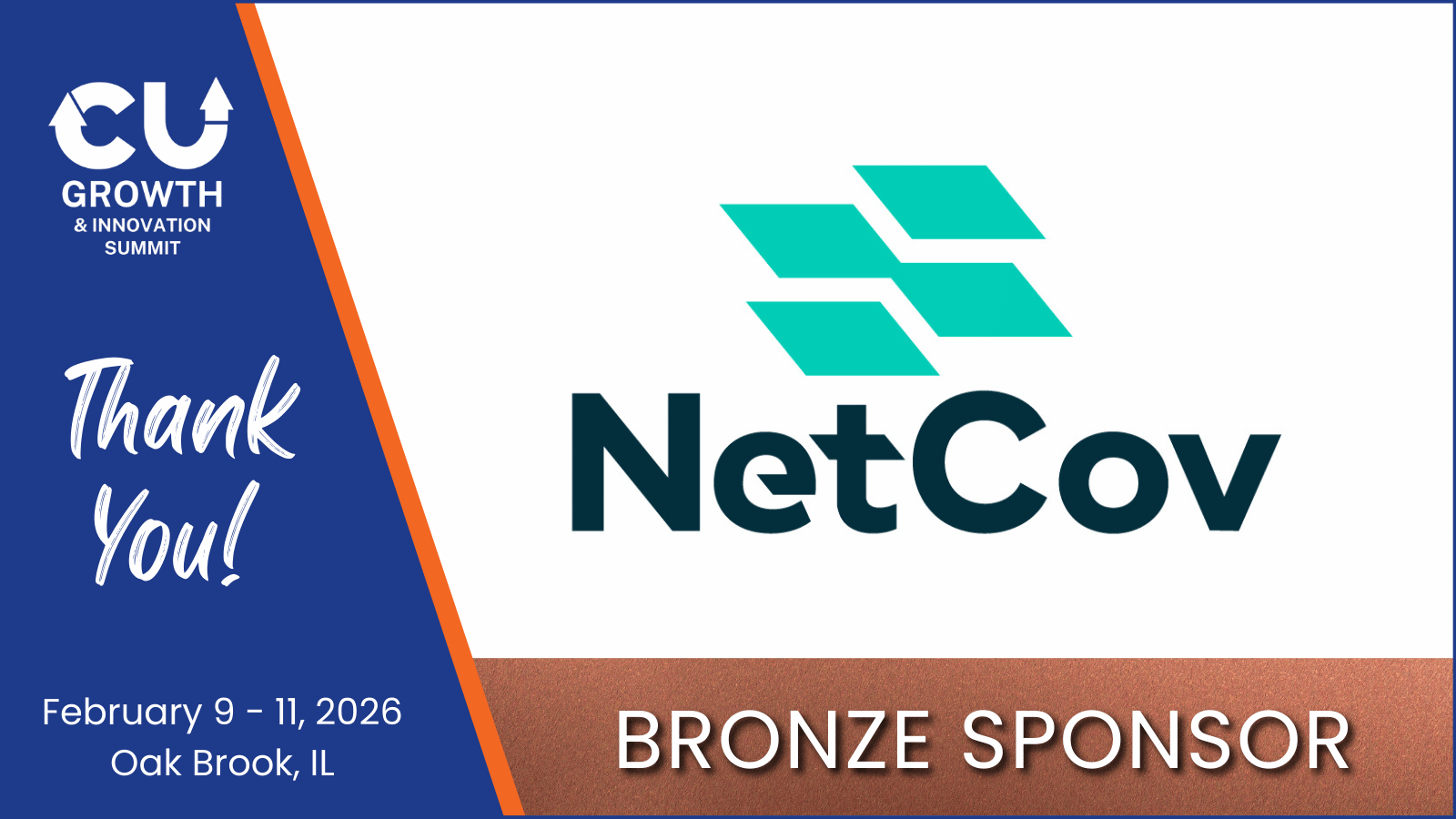 NetCov named Bronze Sponsor for the 2026 CU Growth & Innovation Summit in Oak Brook, IL