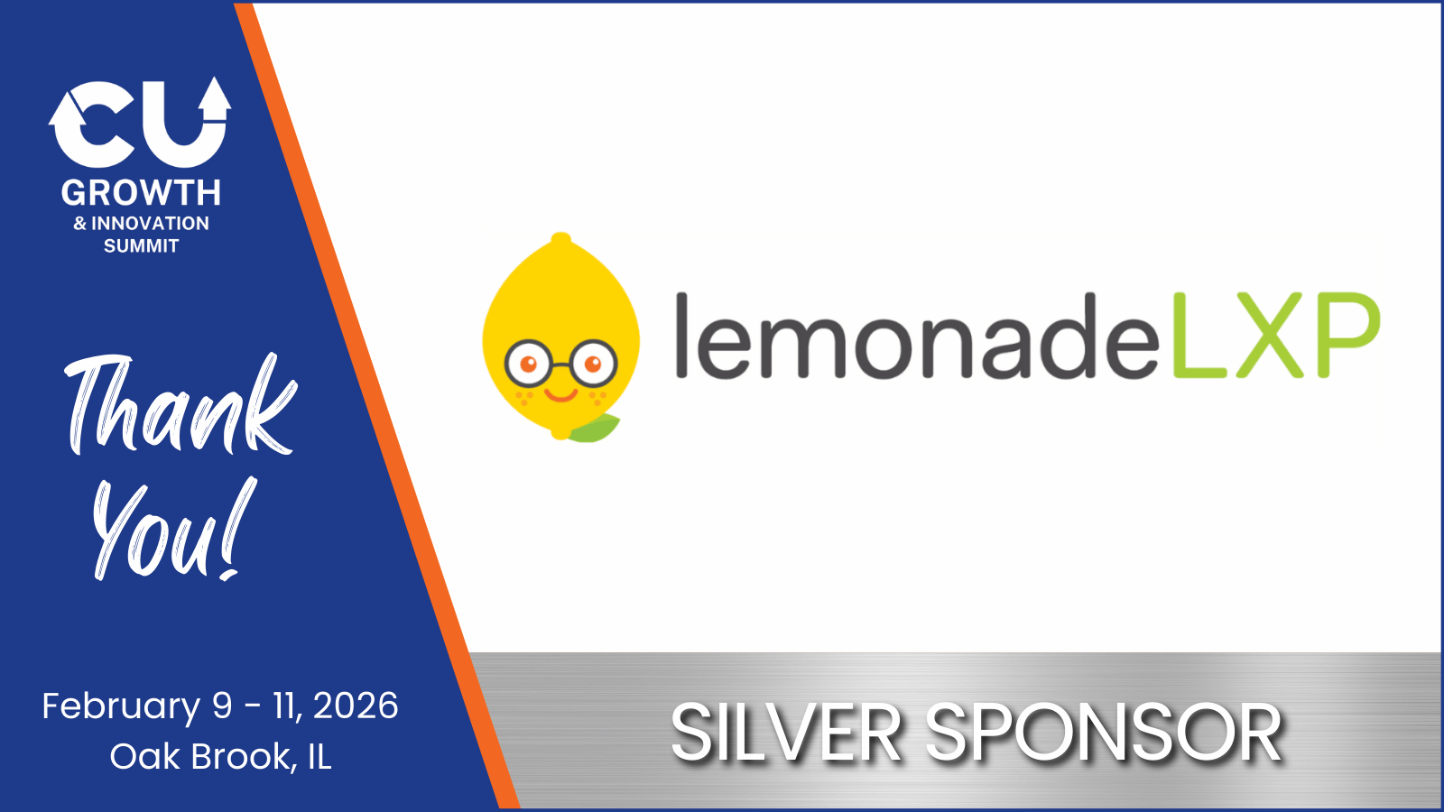 Announcement of LemonadeLXP as Silver Sponsor for the 2026 CU Growth & Innovation Summit