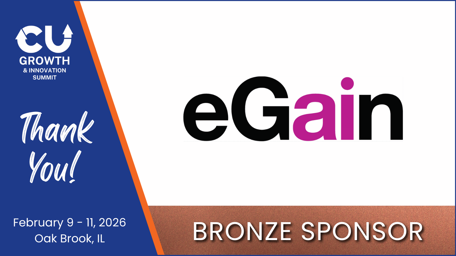 eGain Announced as Bronze Sponsor of the CU Growth and Innovation Summit